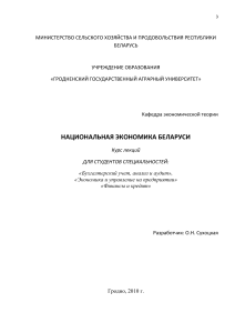 Национальная экономика Беларуси: Курс лекций