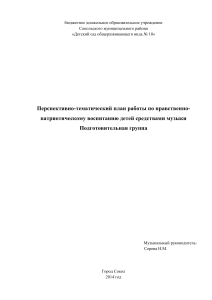 План по нравственно-патриотическому воспитанию музыкой