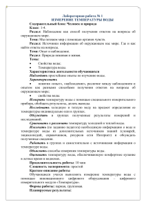 Измерение температуры воды: Лабораторная работа для начальной школы