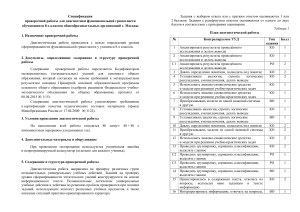 Спецификация проверочной работы для 8 класса