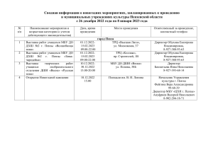 Новогодние мероприятия в Пензенской области 2022-2023