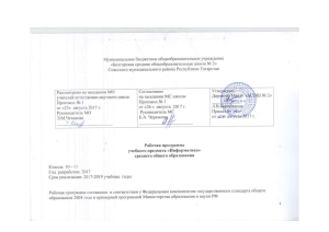 Информатика: Рабочая программа 10-11 класс