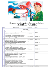 Патриотический марафон «Равнение на Победу!»: план мероприятий