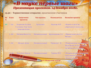 Проекты учащихся "В науке первые шаги"
