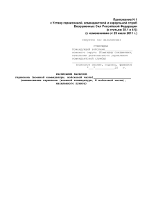 Устав гарнизонной службы: Расписания и ведомости