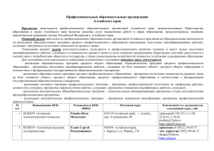 Проф. образование в Алтайском крае: список организаций