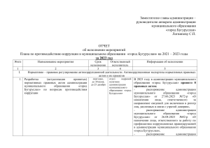 Отчет о противодействии коррупции в Бугуруслане за 2023 год