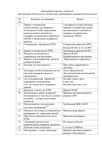Пожарная безопасность: список вопросов для проверки объектов