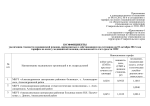 Коэффициенты ОМС Ставропольского края 2012