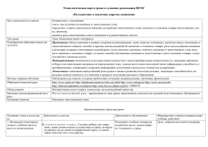 Омонимы: технологическая карта урока русского языка