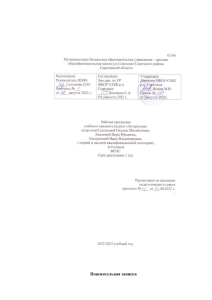 Рабочая программа по литературе 6-9 классы