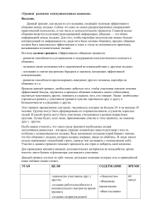 Тренинг развития коммуникативных навыков