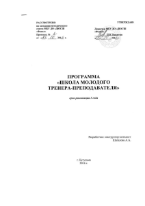 Программа "Школа молодого тренера-преподавателя"