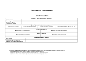Project Passport Template