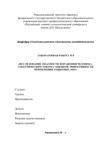 Лабораторная работа: Электробезопасность и защита от поражения током