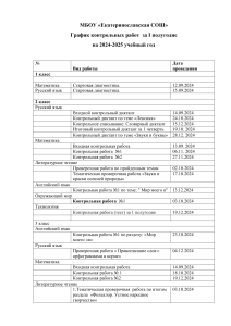 График контрольных работ 2024-2025