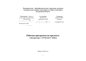 Рабочая программа по литературе 5-9 класс