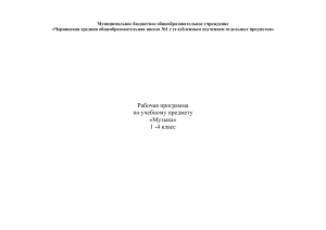 Рабочая программа по музыке 1-4 класс