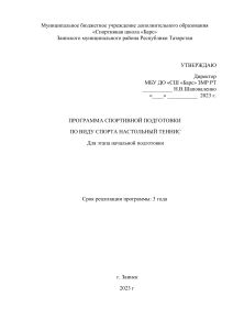 Программа подготовки по настольному теннису для начинающих