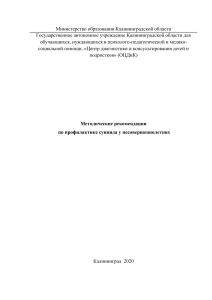 Профилактика суицида у подростков: методические рекомендации